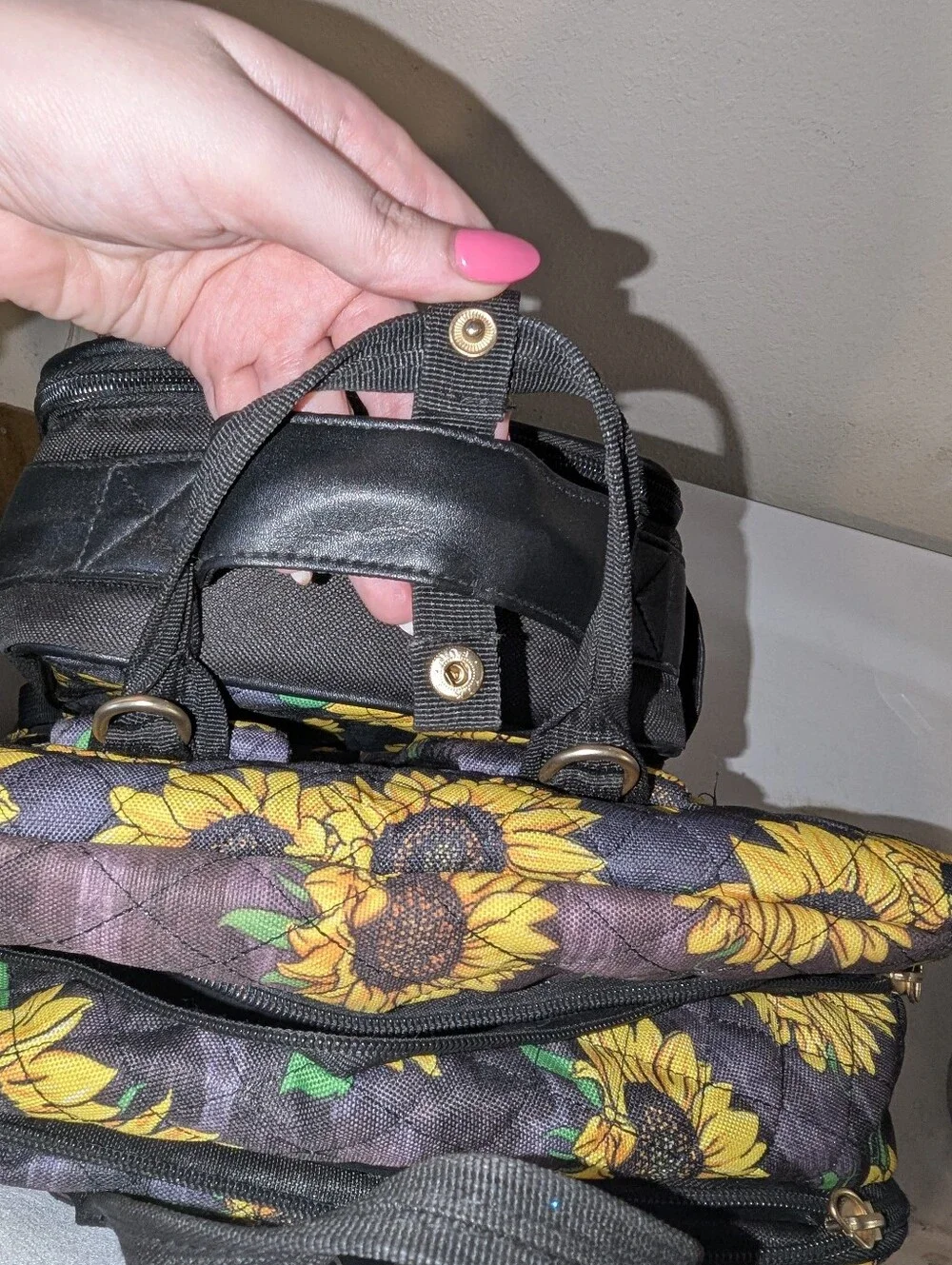 Simply Southern Sunflower Quilted Backpack and Lunch Bag Set - Black & Yellow